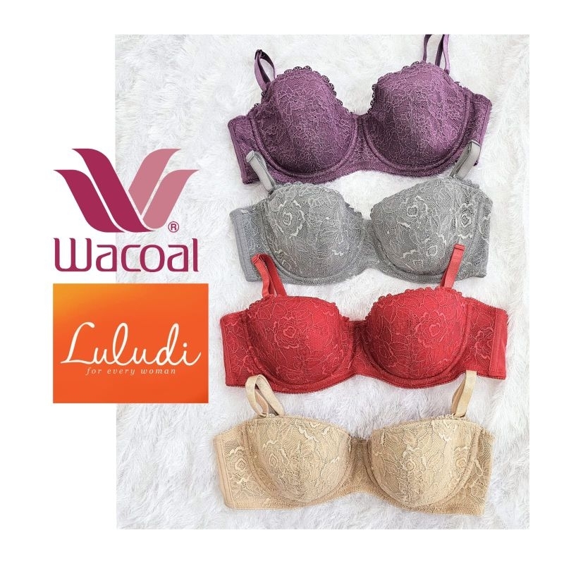 BRA LULUDI by WACOAL PAKAI KAWAT BUSA TIPIS LB 4702 K80 HALF CUP 1/2 CUP SIZE 32,34,36 A,B,C BH LACE