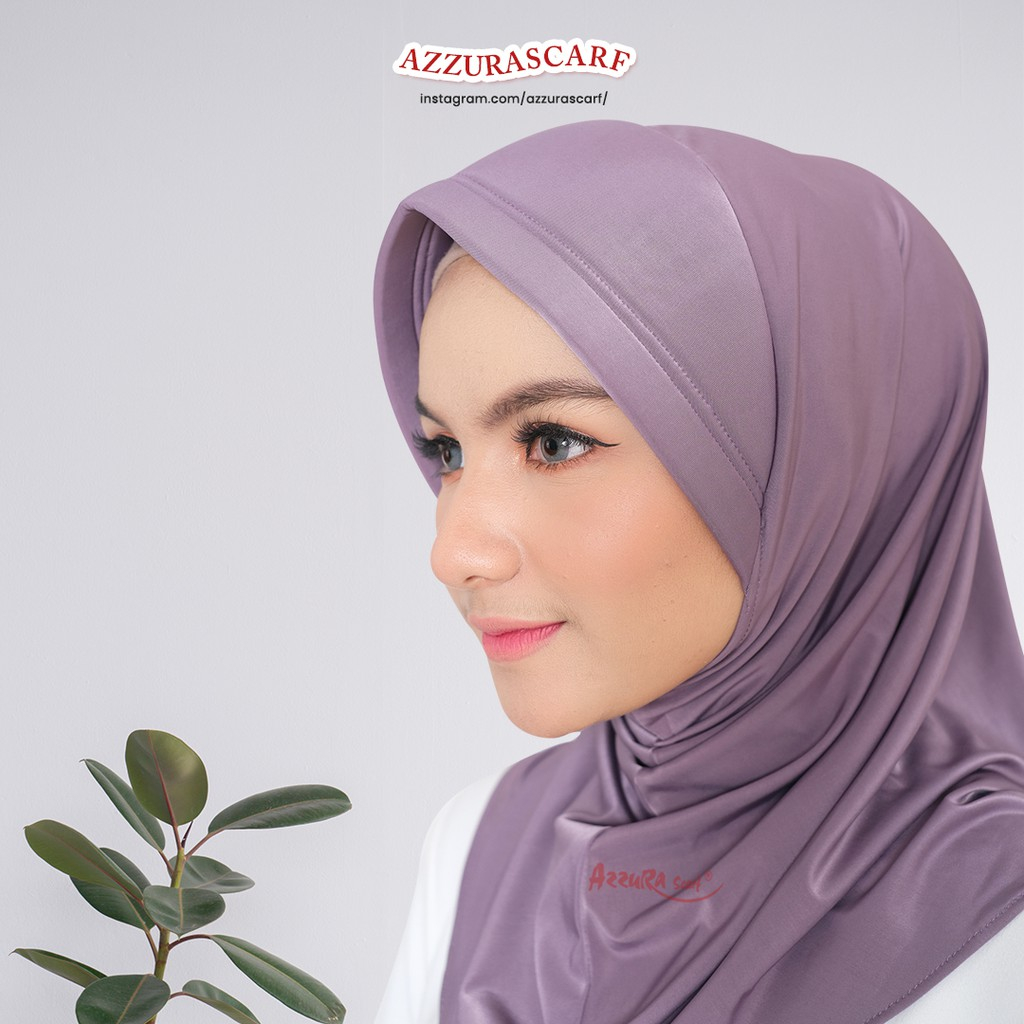 MURAH HIJAB SPORT GARIS DUA AZZURA SCARF ORIGINAL BERGO SPORT HIJAB OLAHRAGA INSTAN