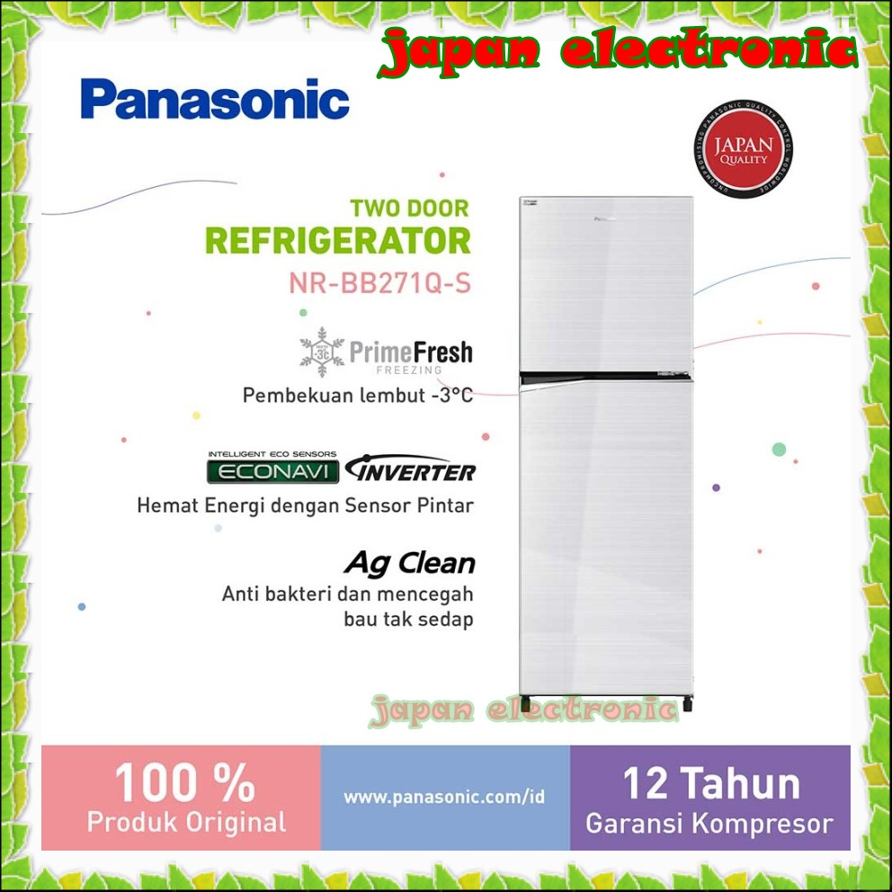 promo Kulkas panasonic murah Inverter Econavi NR-BB271QS kulkas panasonic 2 pintu murah original