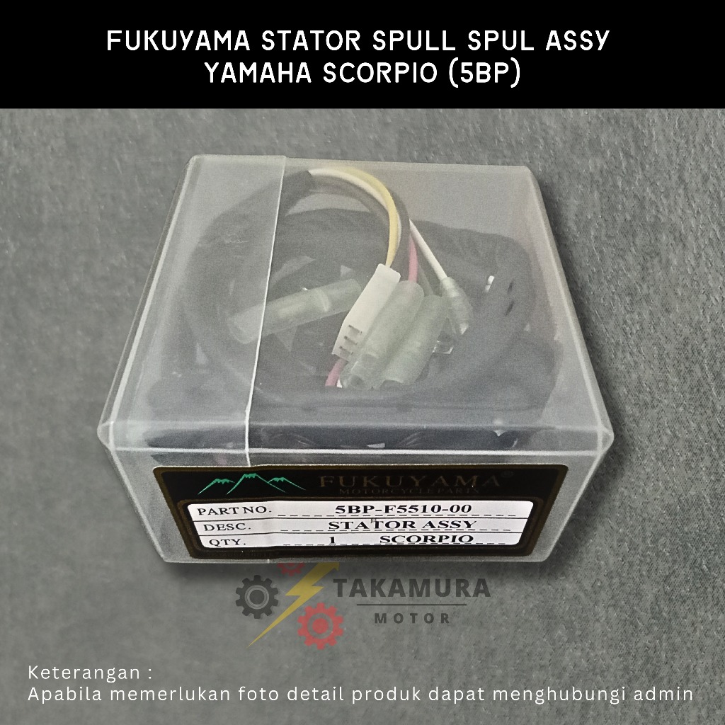 Fukuyama Stator Assy Comp 6 Spull Spul Spool + Pulser Yamaha Scorpio (5BP) - Takamura Sparepart Moto