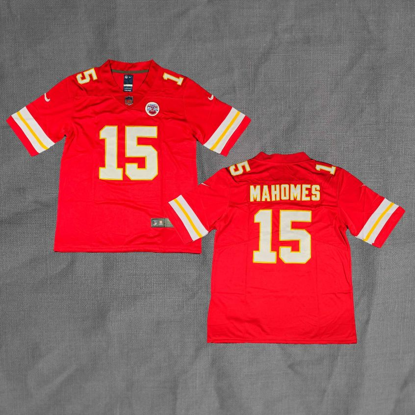 Baju Jersey Rugby American Football Patrick Mahomes Kansas City Chiefs Merah