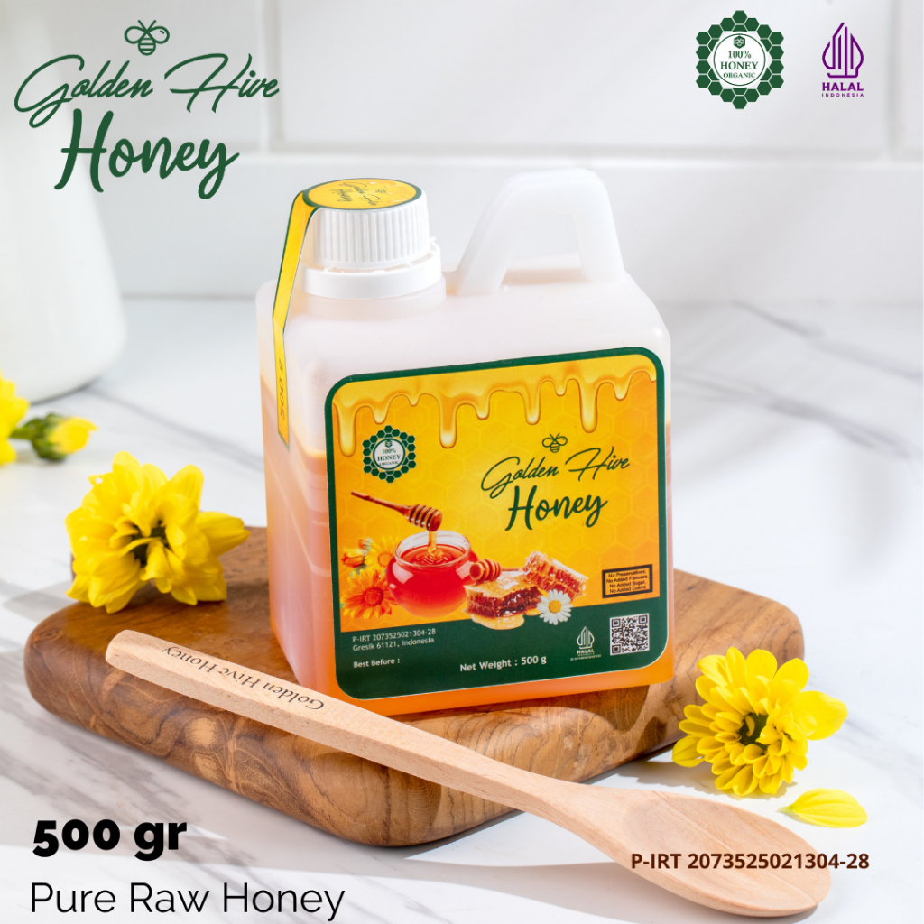 

Madu Asli Murni 500 gr Golden Hive Nektar Multiflora Java 100% Alami Pure Natural Raw Honey