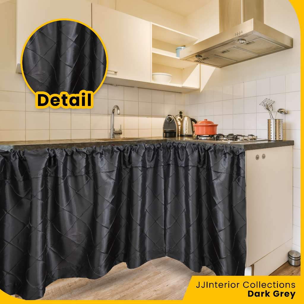 Hordeng Kolong Dapur Gorden Jendela Aesthetic Tirai Kolong Meja Dapur - Pintux Collections