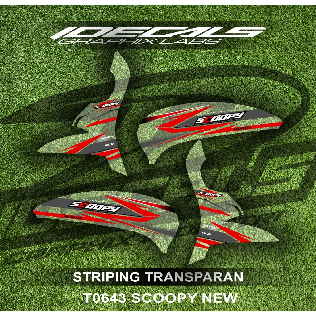t00643 sticker striping transparan motor scoopy new tema simple garis racing kekinian bebas custom d