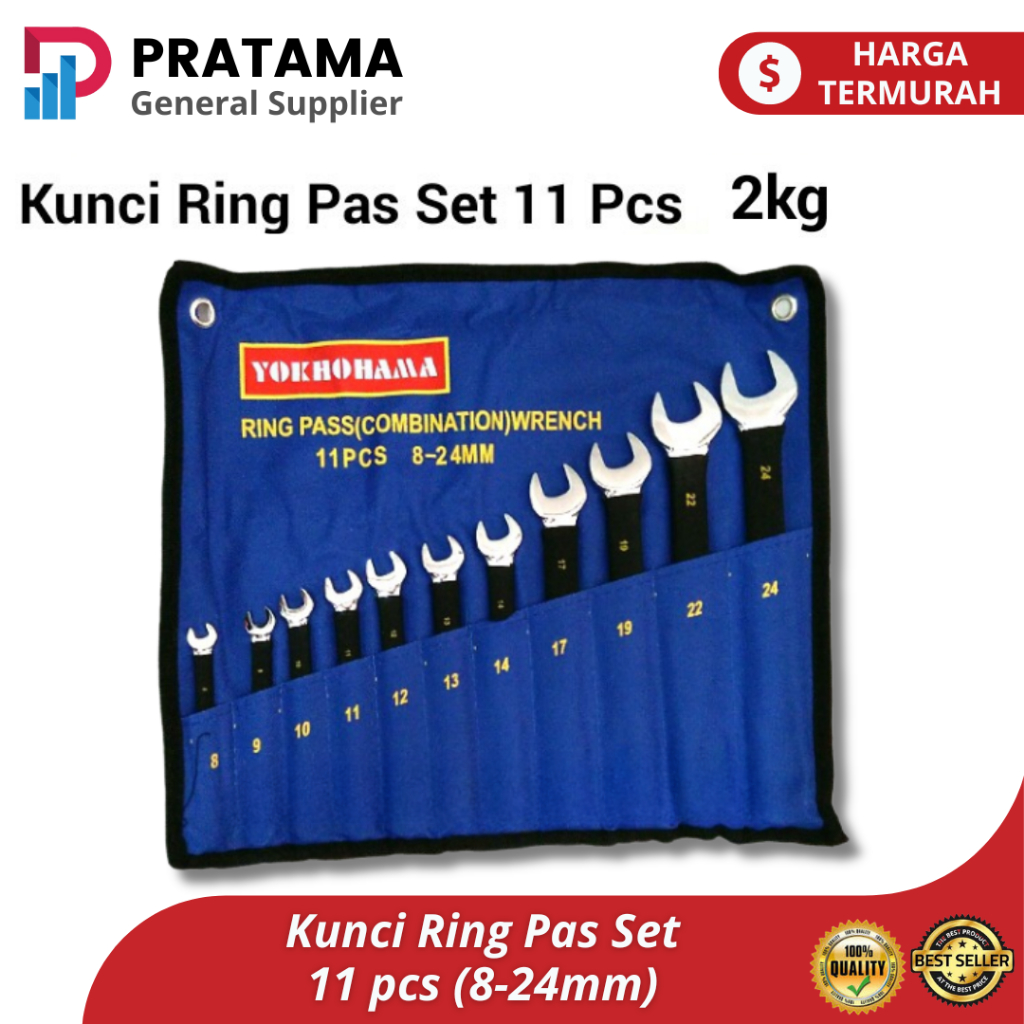 YOKOHAMA Kunci Ring Pas set 11 pcs / Set Combination Wrench