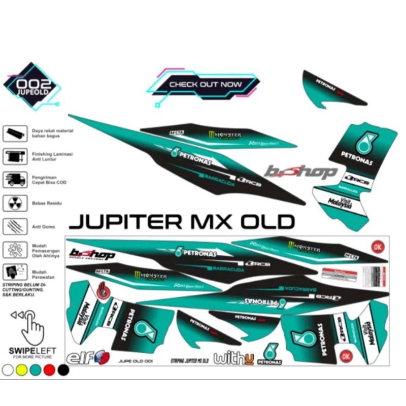 stiker striping jupiter mx old motif petronas