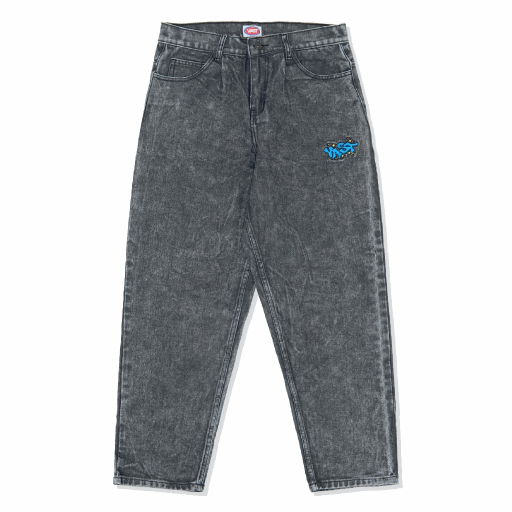 VAST PANTS BLACK WASH DENIM - BAGGY FIT