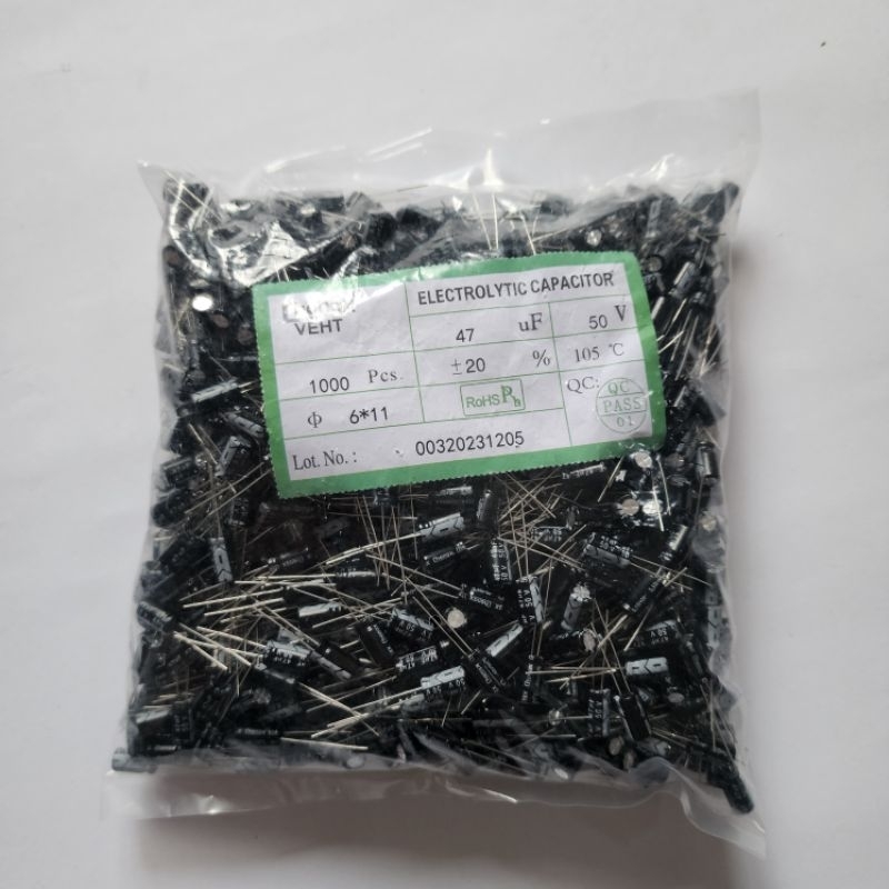 Elko Elco 47uf 50v Kapasitor 47uf 50 Volt 1000 Pcs