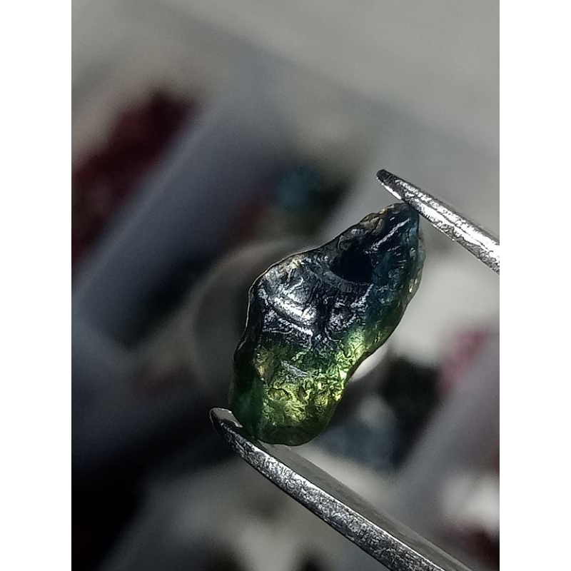 Bahan Batu Permata Natural Bi Color Sapphire Rough Safir Asli