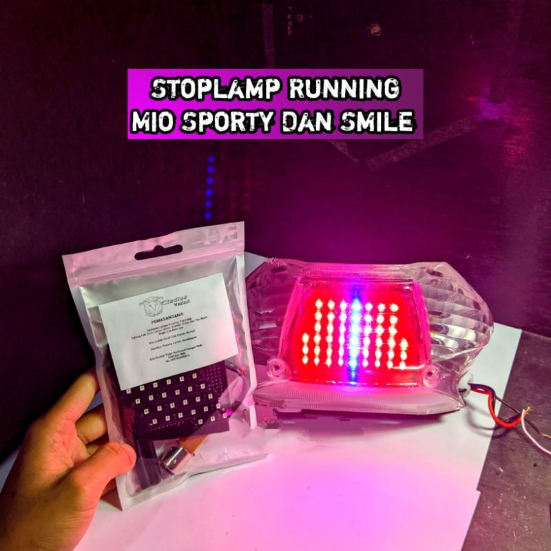 PROMO StopLamp Running Mio Sporty Dan Smile, 8 mode Otomatis dan rem nyala diam semua  ( MIO )