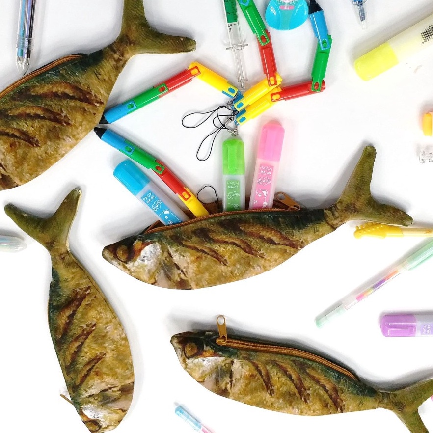 

Ready Tempat pensil 29x8cm Ikan Kembung GORENG DrillCraftingLinen kado unik cowo cewe ulang tahun AEB