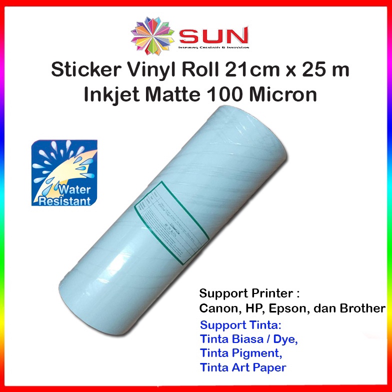 

Best SUN Stiker Vinyl Rll Inkjet A4 21 m x 25 m 1 mirn Matte Glssy Transparant Nn Waterprf 85