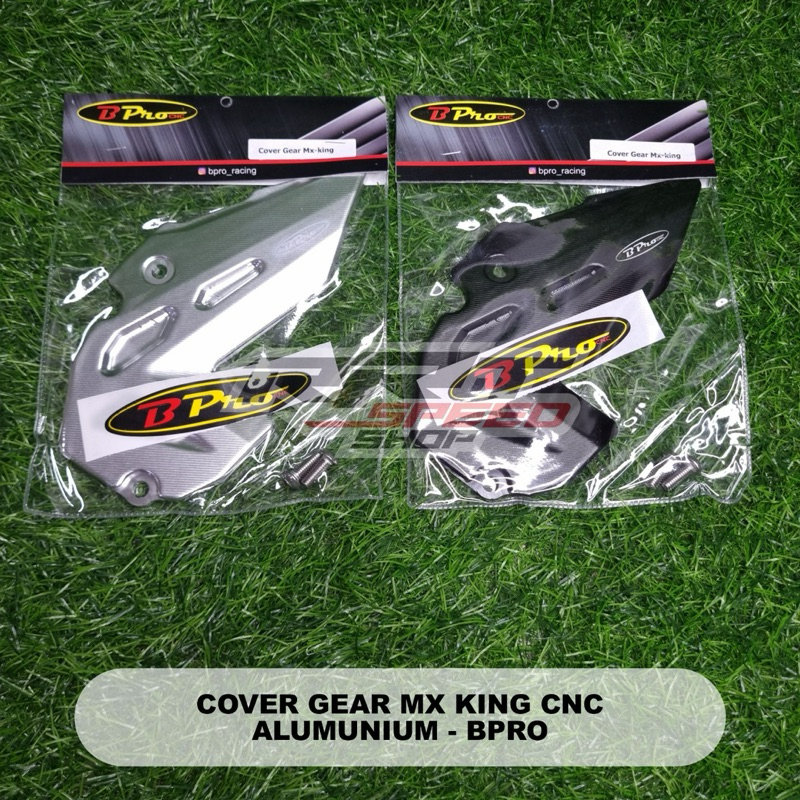 COVER TUTUP GEAR GIR DEPAN PREMIUM YAMAHA MX KING 150 BPRO RACING ORIGINAL B PRO HITAM & SILVER
