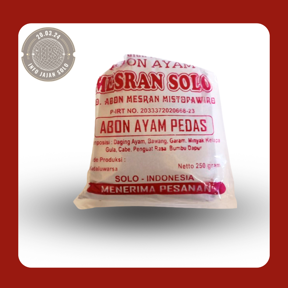 

ABON AYAM PEDAS MANIS 250GR