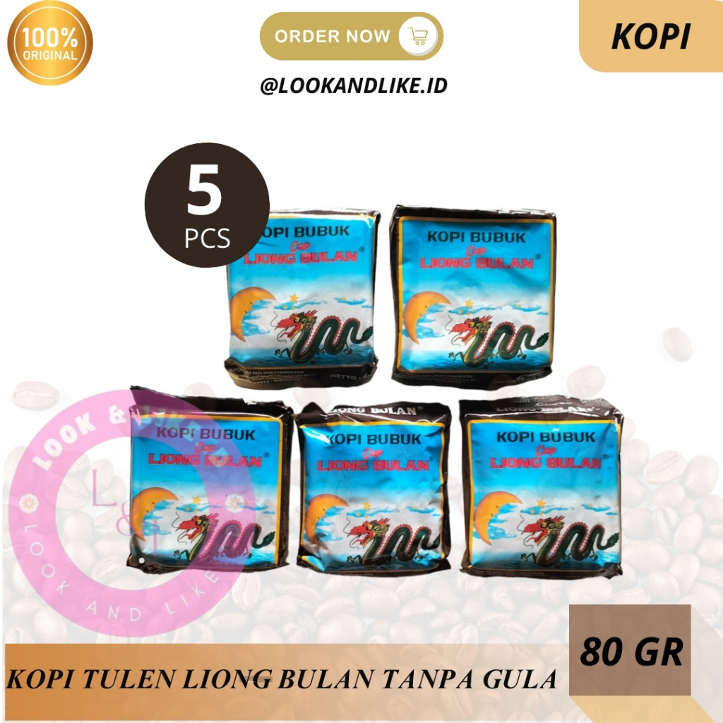 

Kopi Liong Bulan Tanpa Gula Isi 5 X 80 Gram Kopi Liong Khas Bogor