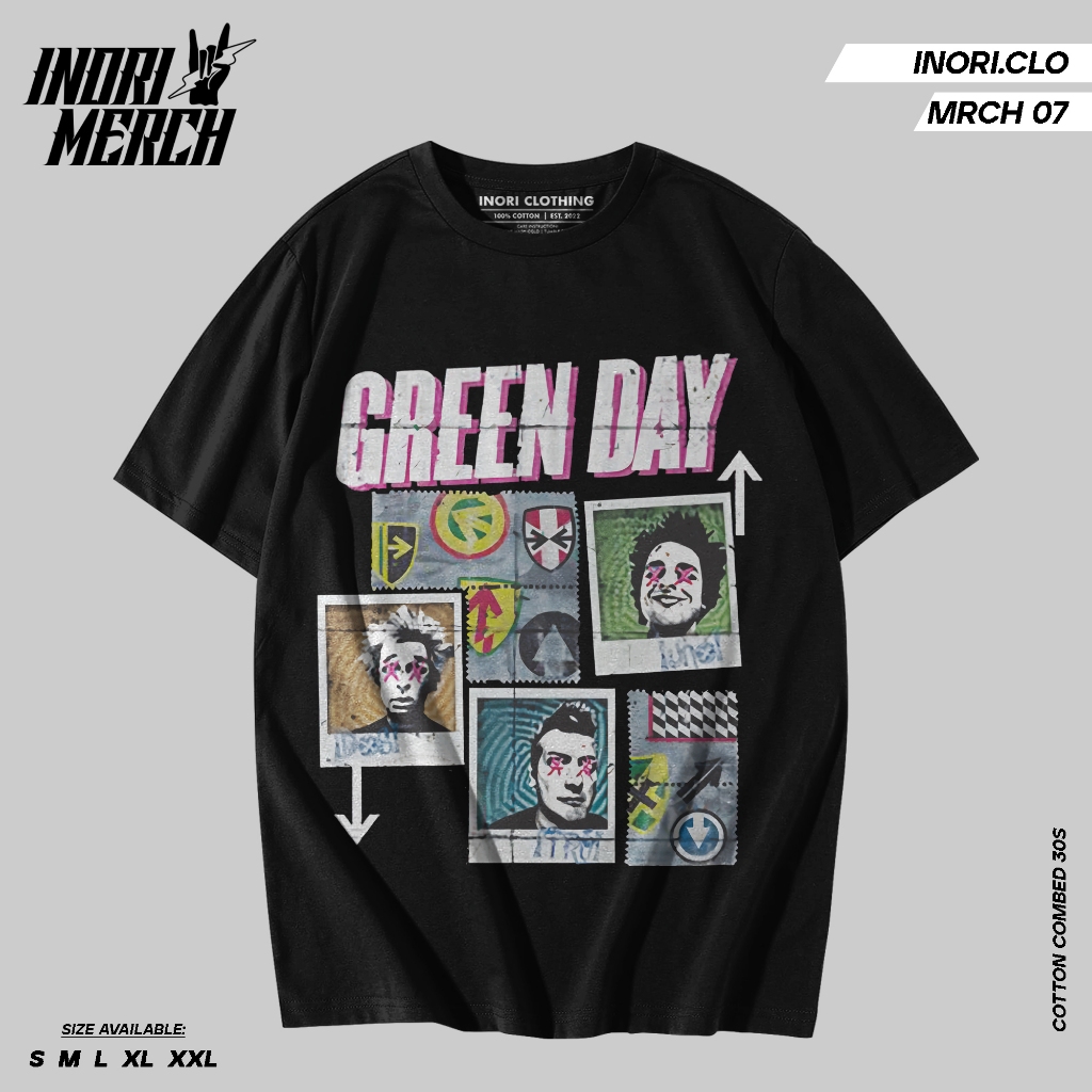 Inori Kaos Band Vintage Green Day Unisex