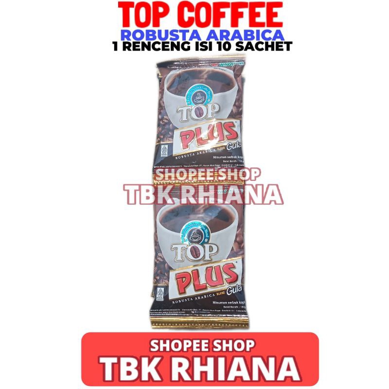 

Top Coffee Robusta Arabica Blend 1 Renceng Isi 10 Sachet 18gr