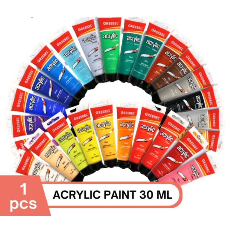 

Cat Akrilik Greebel Acrylic Colour Paint 30ml / Cat Grebel Satuan