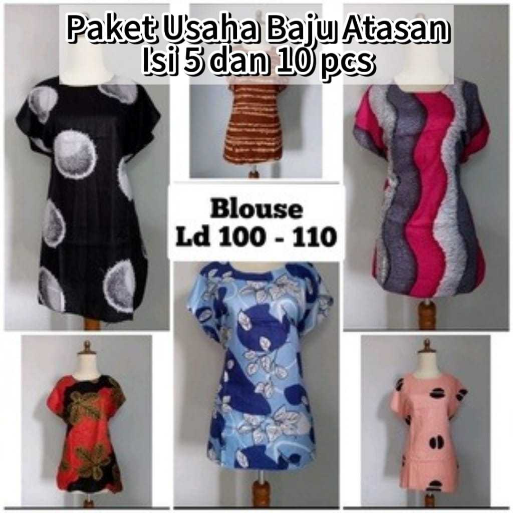 Paket Usaha Baju Atasan Blouse Midi Murah / Blus Rayon