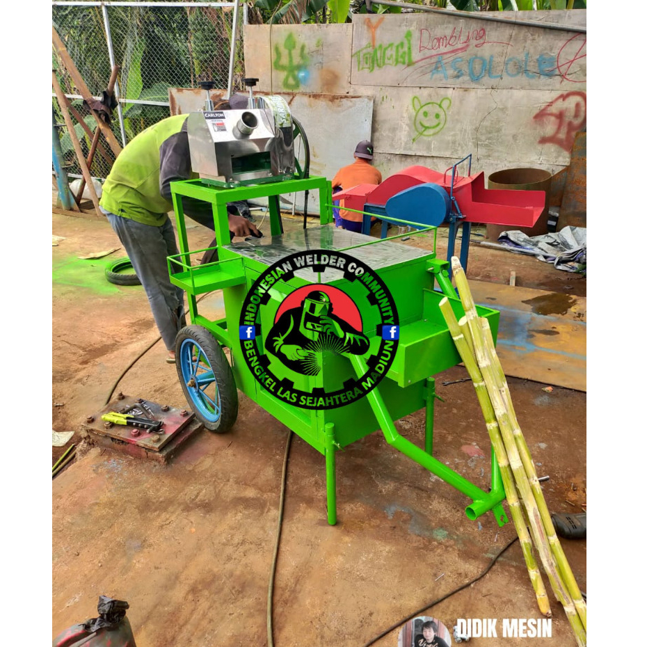 Mesin Giling Es Tebu Merk Carlton Komplit Penggerak