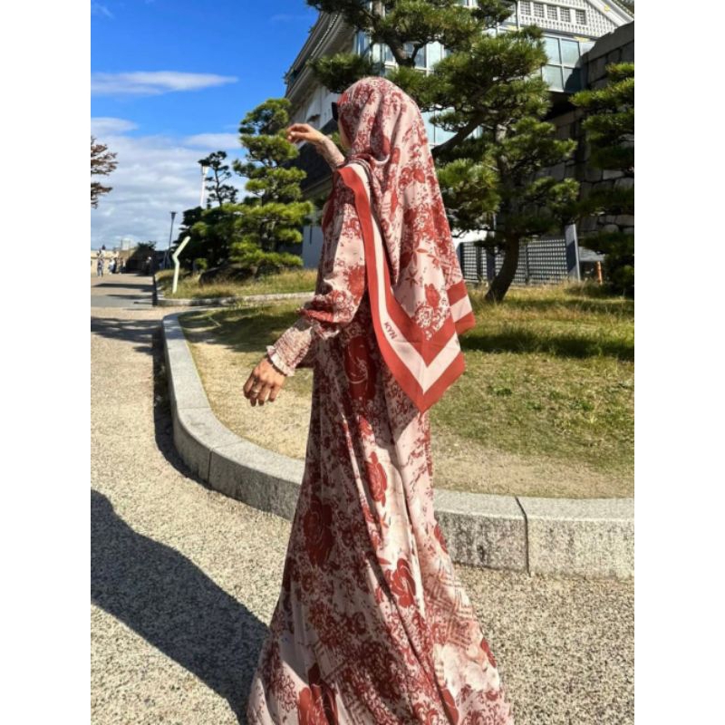 DRESS MUSLIM WANITA | GAMIS HARIAN WANITA OKINI KALDERA SCRAF SERIES BY KAYUNIE PREMIUM