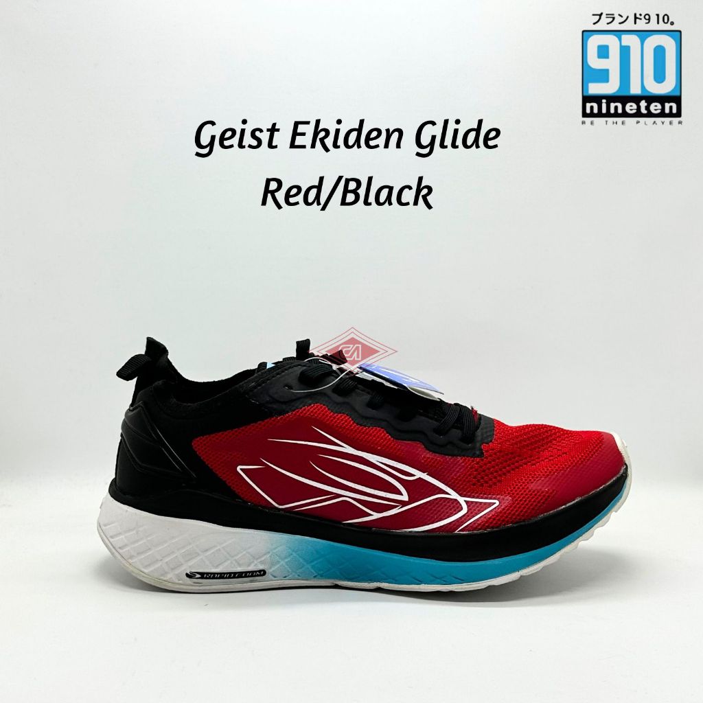 sepatu running nineten NINETEN 910 geist ekiden glide red/Black