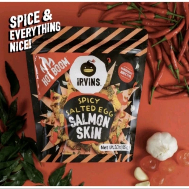 

Hot BOOM... Irvins salted egg fish skin spicy (95gr)