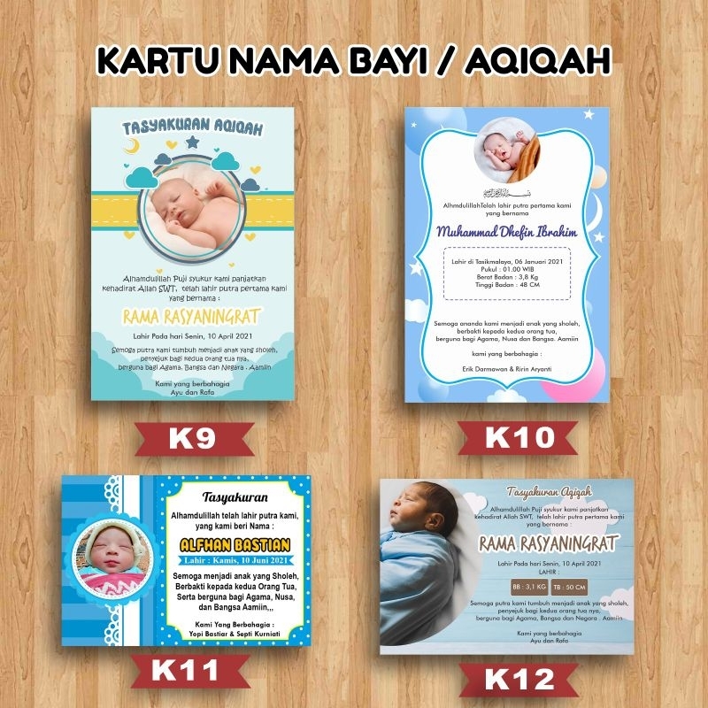 Kartu Tasyaquran / Aqiqah nama bayi