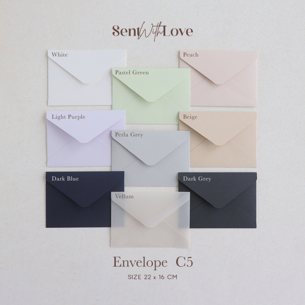 

Amplop Premium Kartu Ucapan dan Undangan Polos C5 (16,2 x 22,9 cm) / Greeting Card Envelope