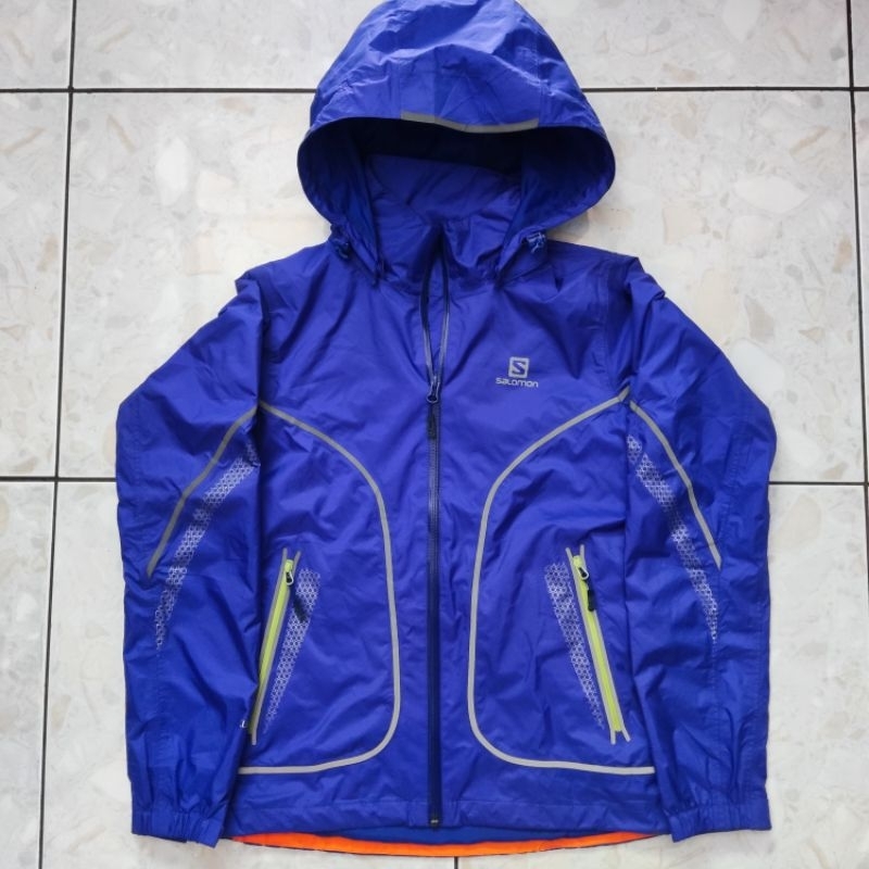 Jaket outdoor, waterproof, climapro, purple, daun talas, gorpcore, salomon