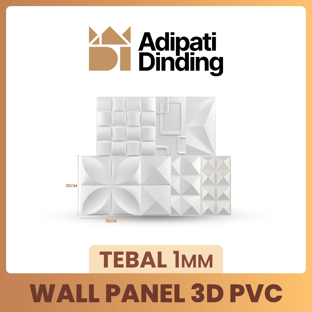 Adipati Home Decoration - WALL PANEL 3D PVC UKURAN 30CM X 30CM DEKORASI DINDING WALLPAPER DINDING PANEL / WALLPANEL 3D / 3D WALL PANEL / PANEL