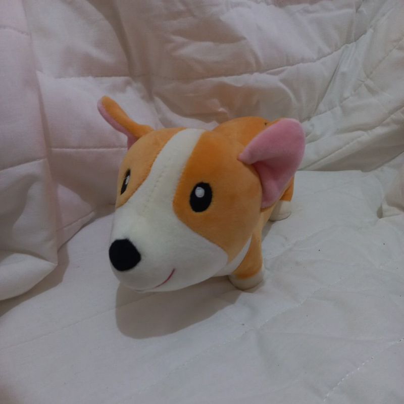 Boneka Corgi Lucu / Boneka Anjing Corgi bahan Miniso / Boneka Corgi halus