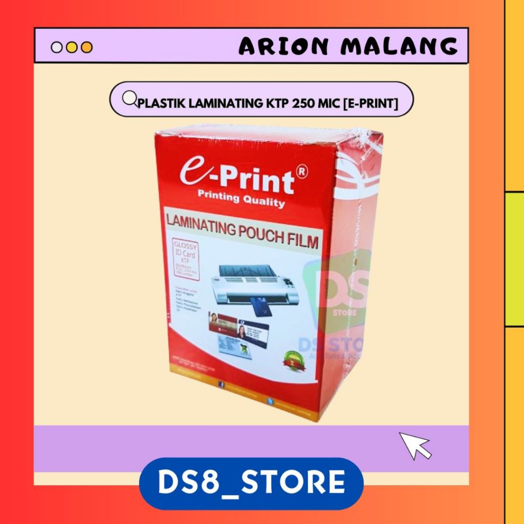 

Plastik Laminating KTP/ID CARD TEBAL 250 MIC E-PRINT