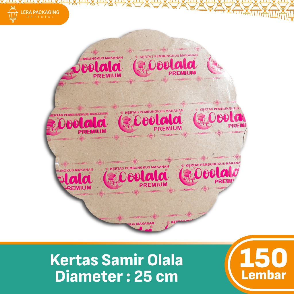 KERTAS SAMIR 150 lbr Coklat / Kertas Nasi Coklat Bunga / Alas Kertas untuk Piring Rotan - Tahan Air 