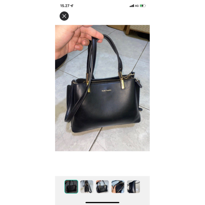 preloved tas selempang hitam hush puppies ori