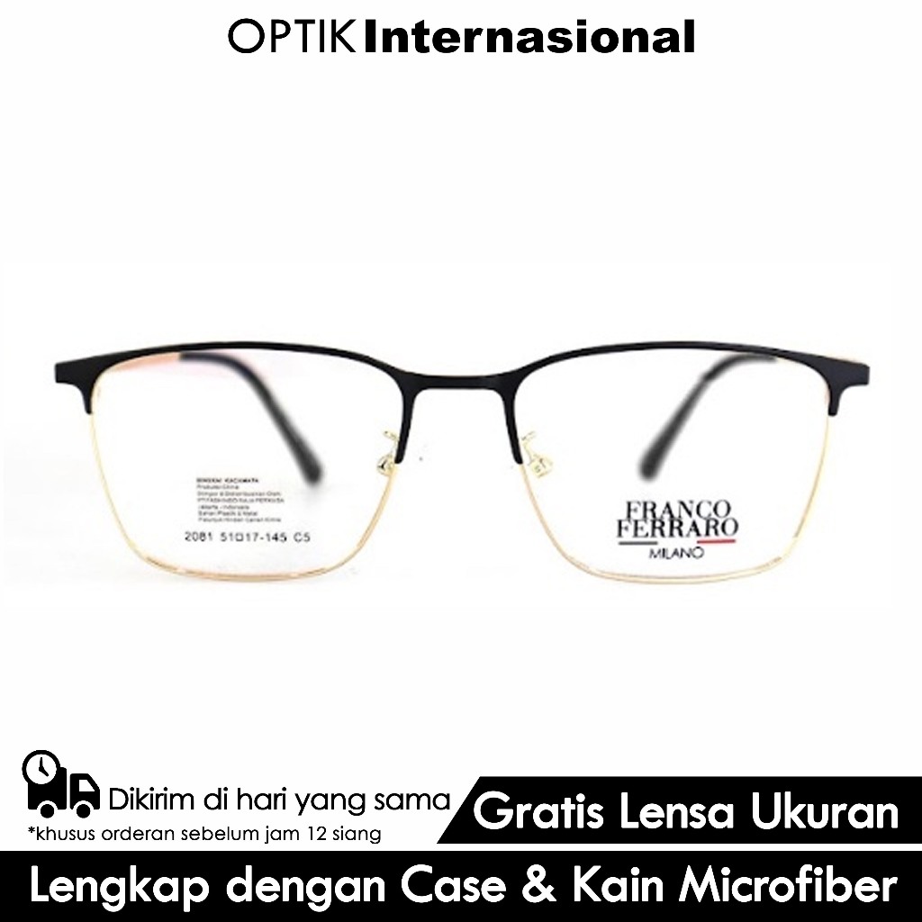 FRANCO FERRARO MILANO Kacamata  Branded Italy Unisex Original 2081