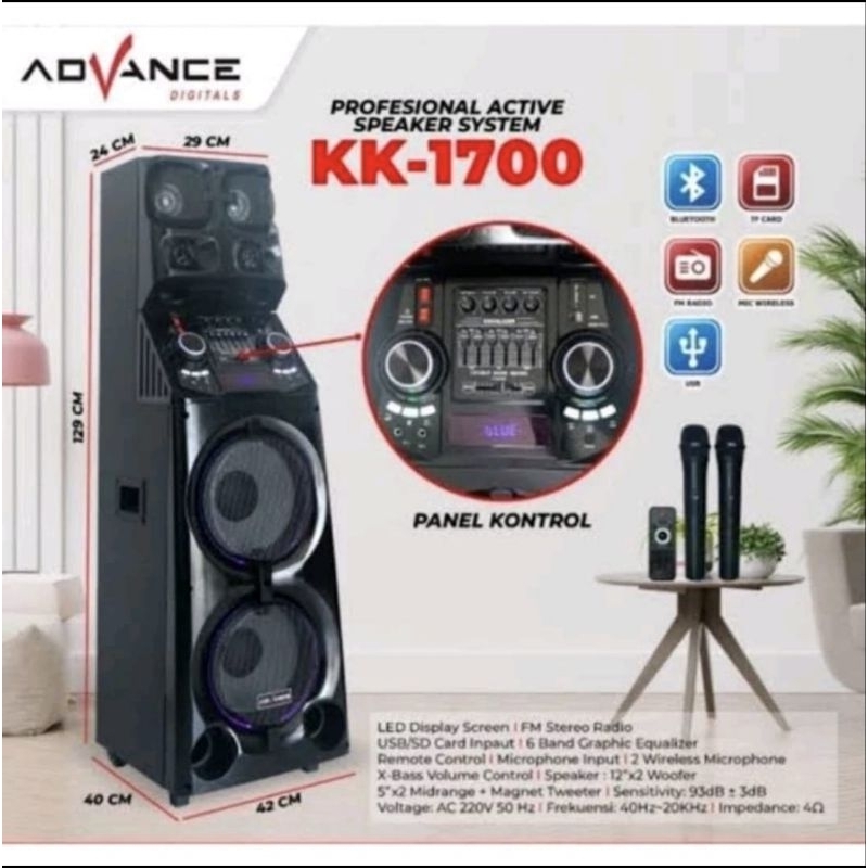 Speaker Advance KK1700 PORTABLE BLUETOOTH SUARA SUPER MANTAP BERGARANSI