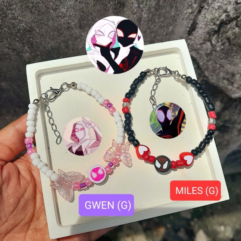 Gelang Manik Couple Spiderman Gwen Miles Beads Bracelet Spiderman Miles Gwen