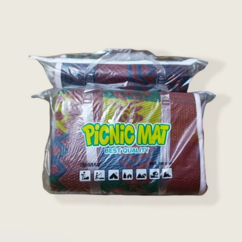 TIKAR LIPAT PICNIC MAT 2 × 3 TIKAR SINTETIS SERAT / PLASTIK BEST QUALITY