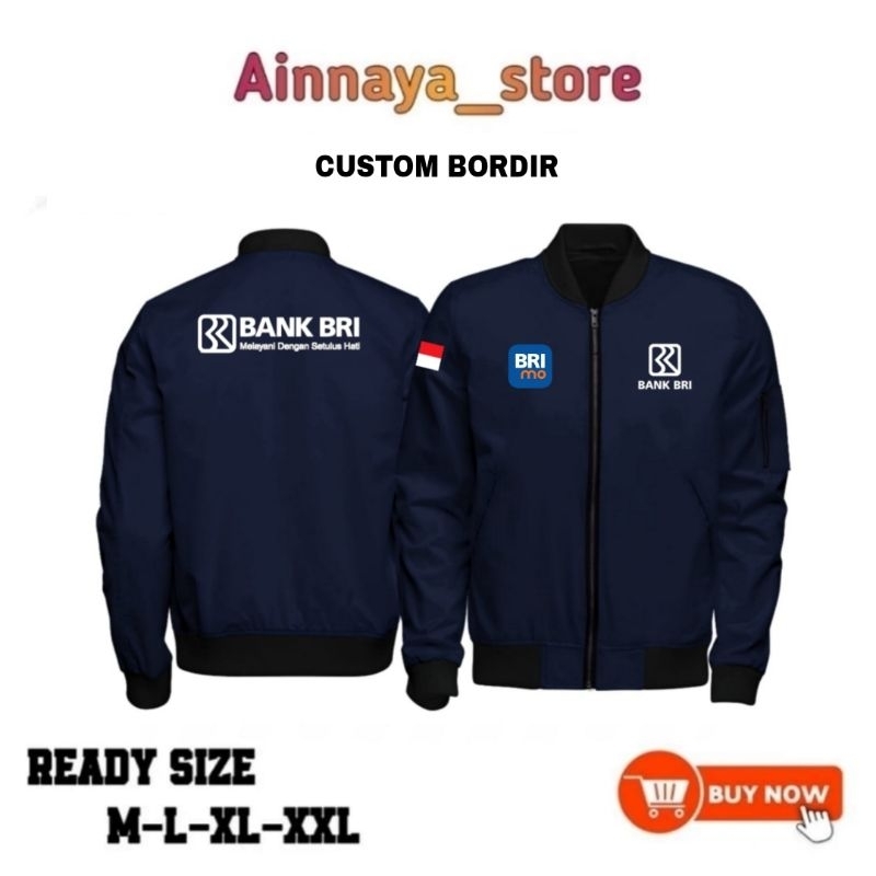 Jaket Bomber BRI BRIMO custom bordir satuan
