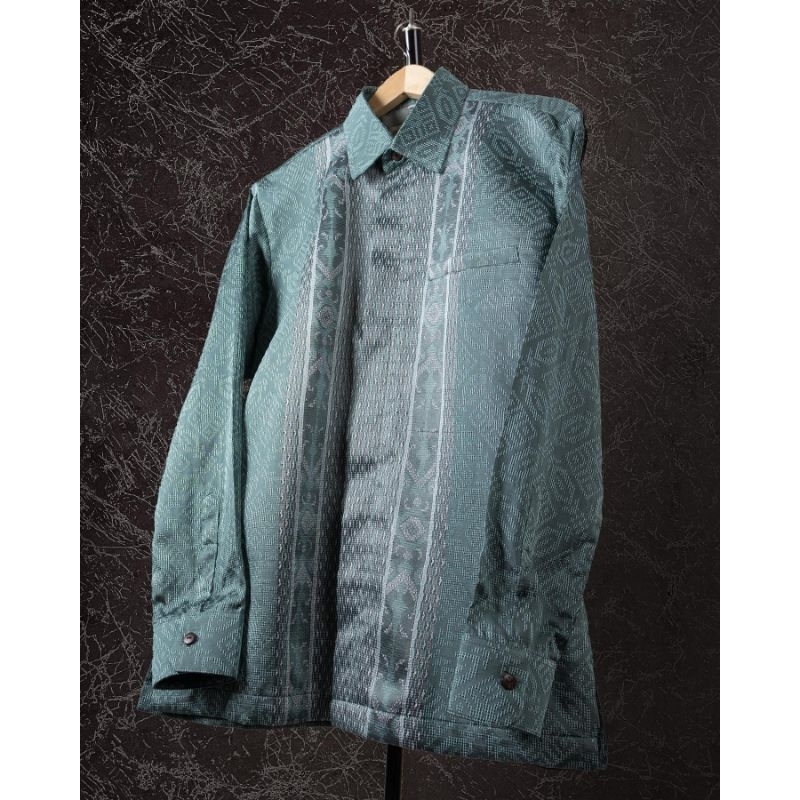 kemeja tenun pria lengan panjang terbaru - kemeja batik tenun pria lengan panjang