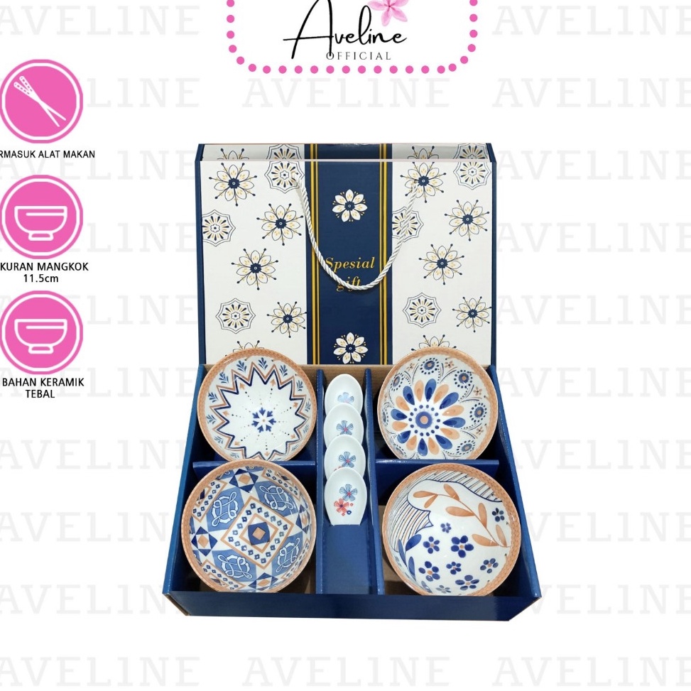 Cepaat AVELINE Hampers Lebaran Mangkok Set Premium Japaness Style  Hampers Idul Fitri Mangkok Set Ke