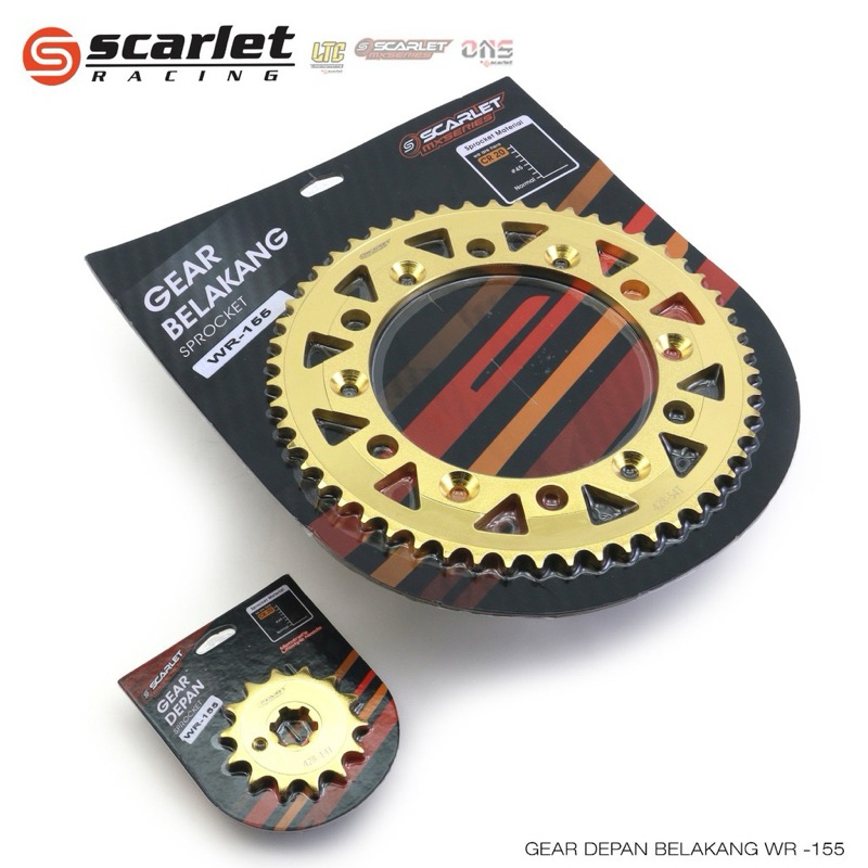 Gear Set Depan Belakang WR 155 Scarlet Gear Gir Depan Belakang Scarlet racing WR 155