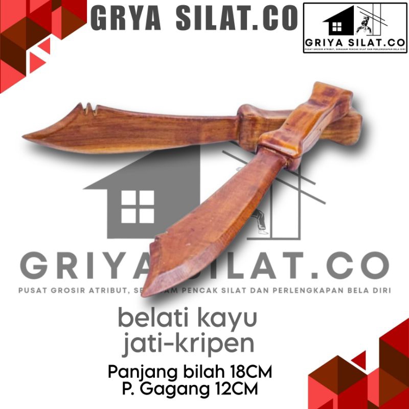 Belati latihan silat / belati kripen latihan pencak silat/ belati kayu jati