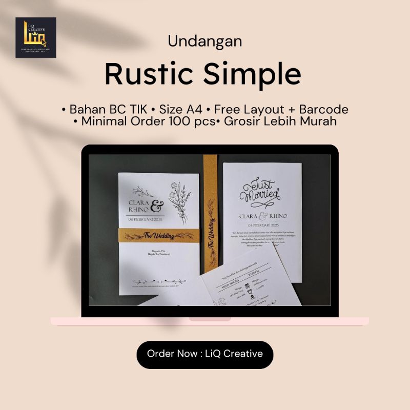 UNDANGAN RUSTIC SIMPLE - UNDANGAN SIMPEL MURAH ELEGAN