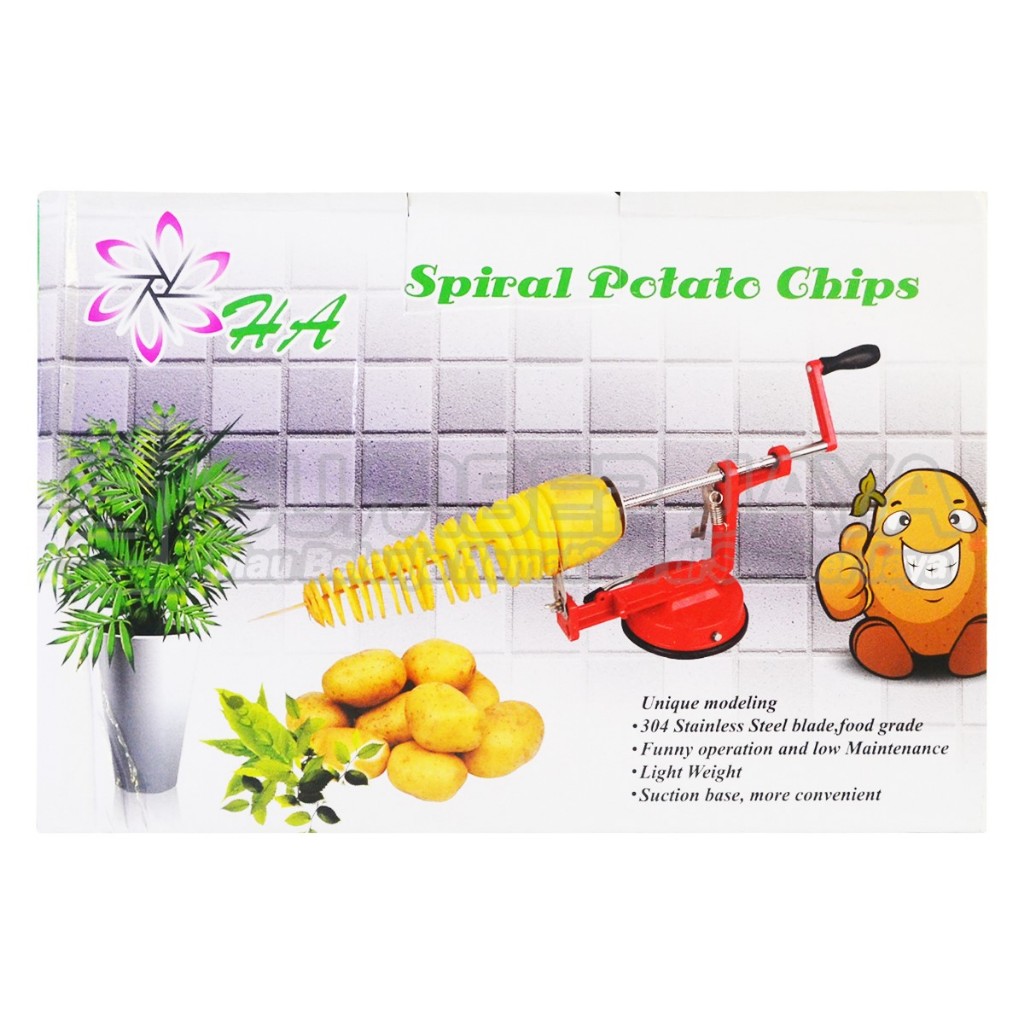 Alat Pemotong Kentang Spiral Stainless Steel Alat Pemotong Kentang Viral Multifungsi