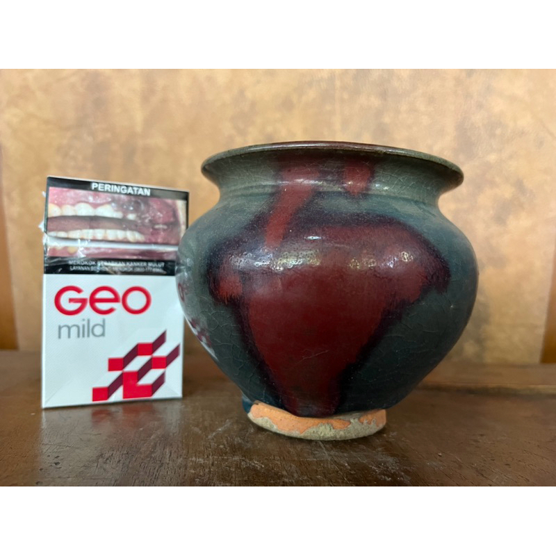 keramik china kuno dinasty tempat abu junyao antik pantat merah