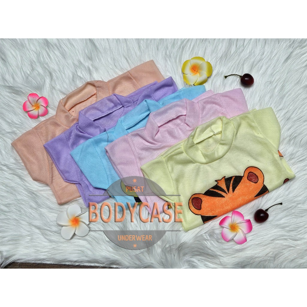 kaos dalam atasan anak perempuan motif macan size m,l,xl