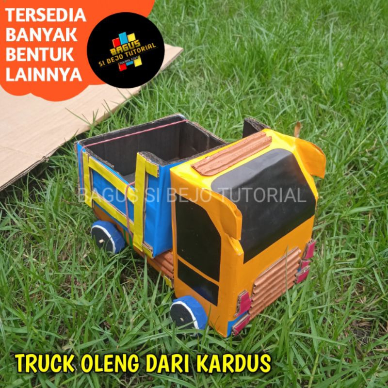 MOBIL MOBILAN KARDUS MINIATUR BENTUK MOBIL TRUK OLENG BARANG UNTUK TUGAS SEKOLAH DASAR
