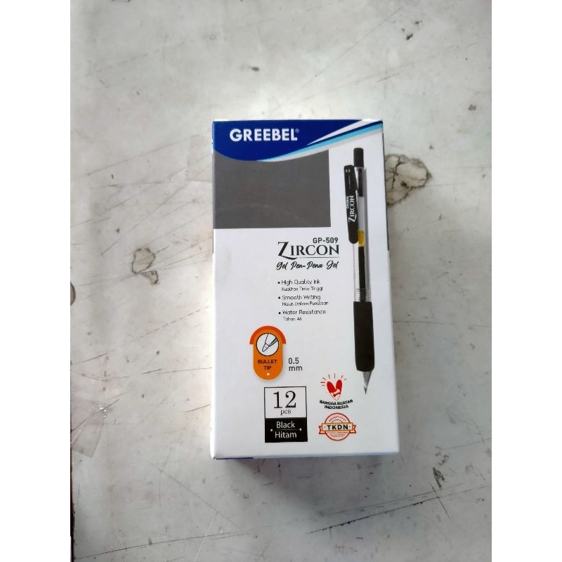 

pulpen gel zirqon GP 509 greebel (pack)